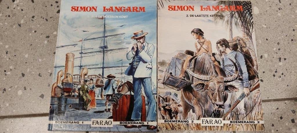 Simon Langarm - 1 en 2 samen voor, Boeken, Stripverhalen, Harriet en Astrain, Meerdere stripboeken, Ophalen, Gelezen
