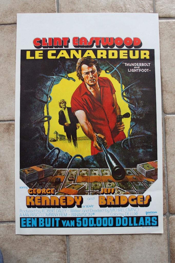 filmaffiche Clint Eastwood Thunderbolt And Light filmposter, Enlèvement ou Envoi, Rectangulaire vertical, A1 jusqu'à A3, Comme neuf