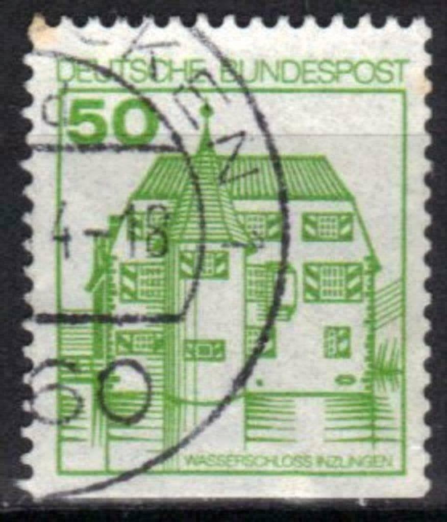 Allemagne Bundespost 1979-1980 - Yvert 877b - Châteaux (ST), Envoi, Affranchi