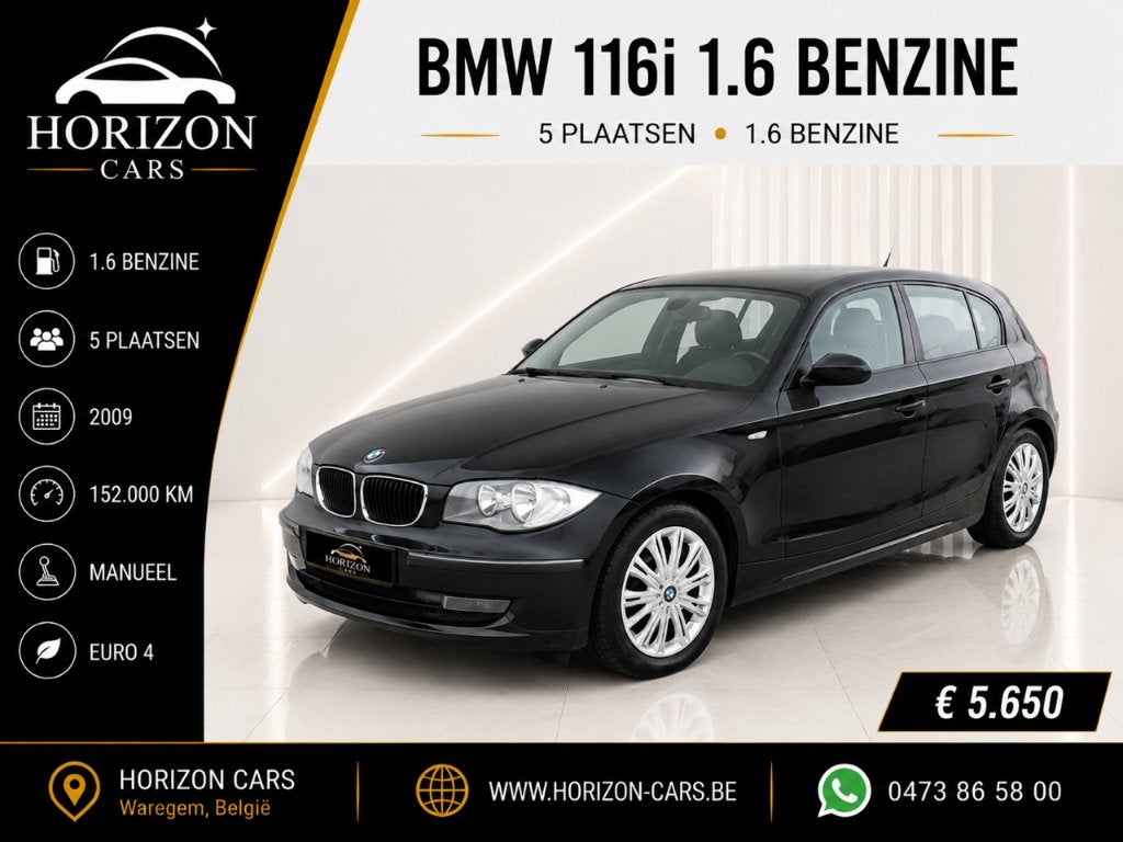 Bmw 116i Benzine + Garantie, Auto's, 90 kW, 1 Reeks, 1599 cc, 5 deurs