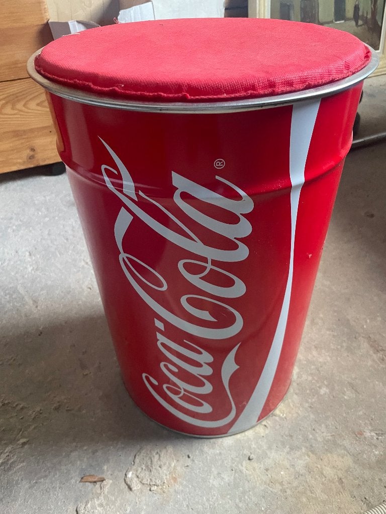 Vintage Metalen stoel en opbergplek van Coca-cola, Enlèvement, Comme neuf, Rouge