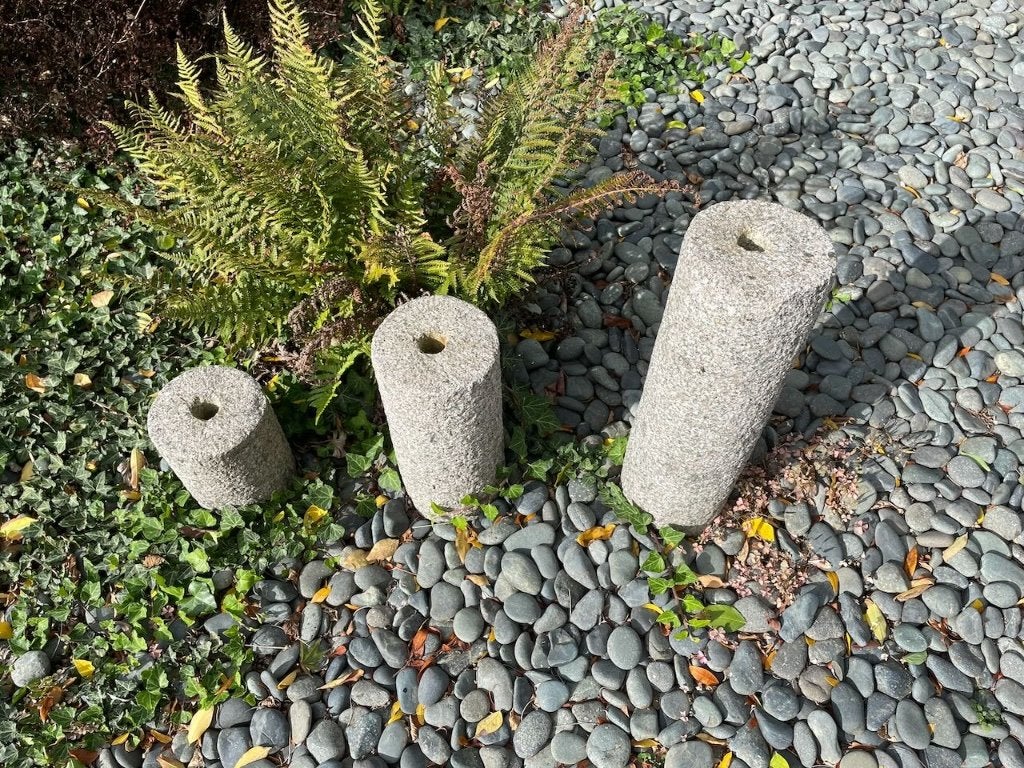 Set ronde kaarsenhouders, Tuin en Terras, Ophalen, Gebruikt, Steen, Overige typen
