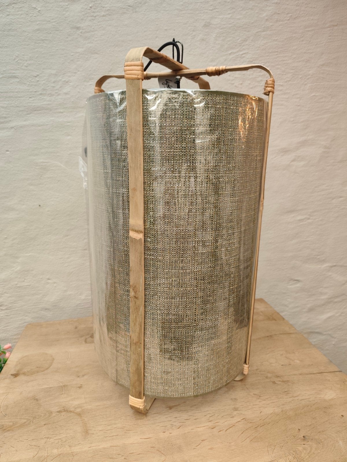 Hanglamp linnen/bamboo, Ophalen