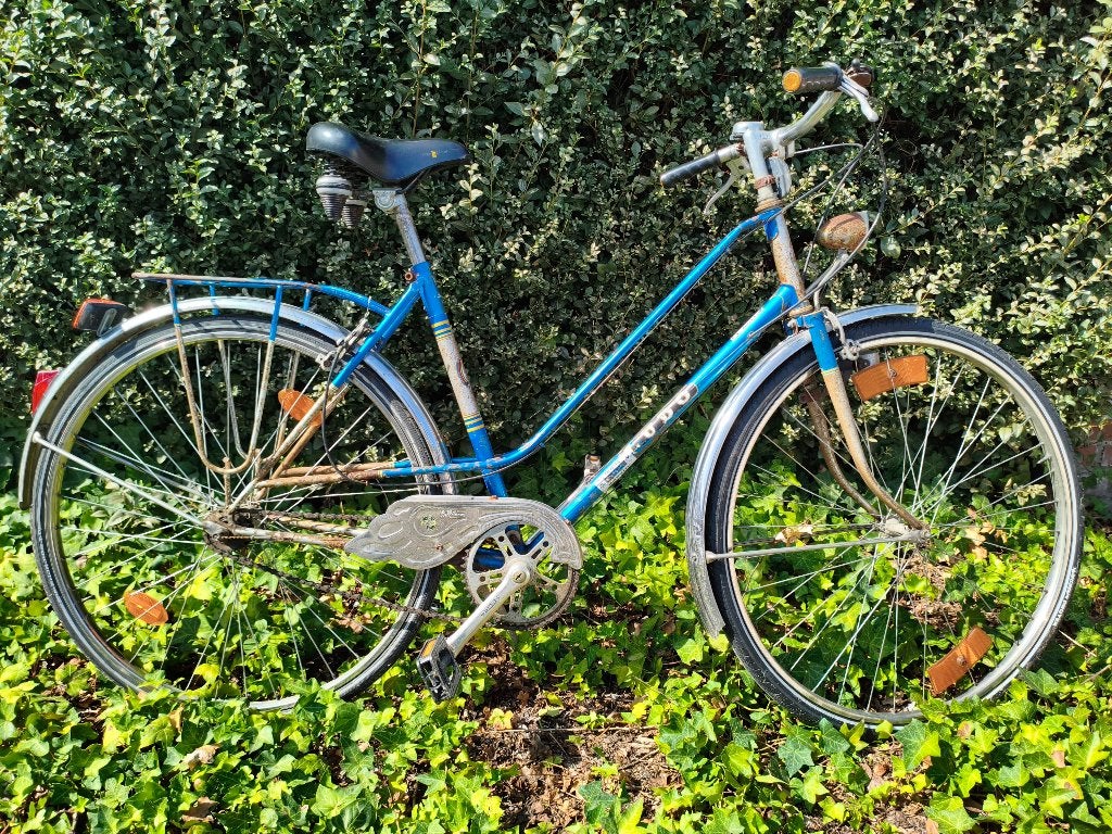 Damesfiets kotfiets, Fietsen en Brommers, Ophalen, Gebruikt, Velgrem, Versnellingen