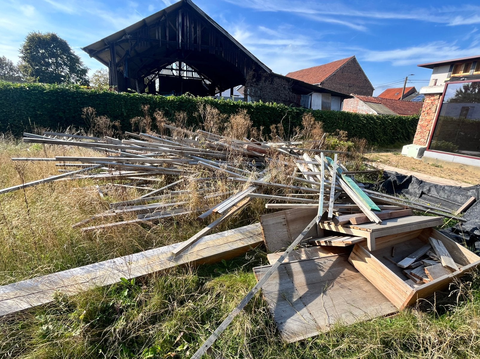 Stevige houten balken te geef, Doe-het-zelf en Bouw, Ophalen, Gebruikt, Balk