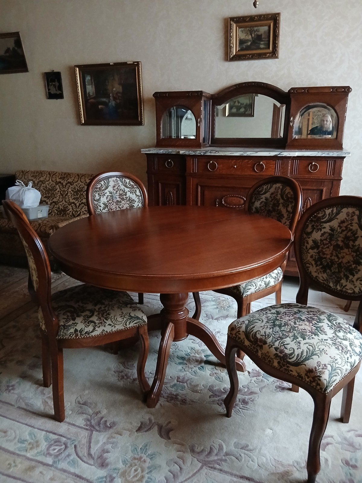 houten tafel met 4  stoelen, Ophalen