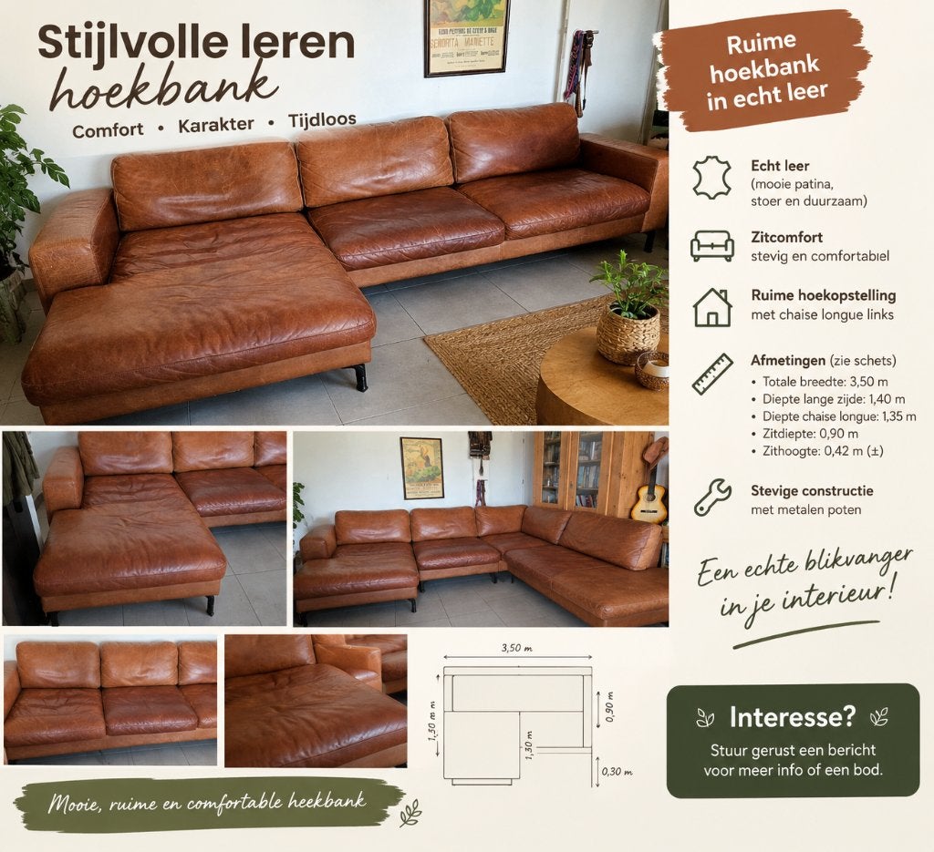 Lederen salon, Ophalen, Gebruikt, Leer