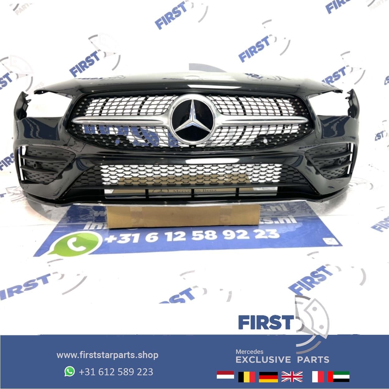 W118 C118 X118 CLA AMG BUMPER ZWART VOORBUMPER + DIAMOND GRI, Utilisé, -, Avant, -