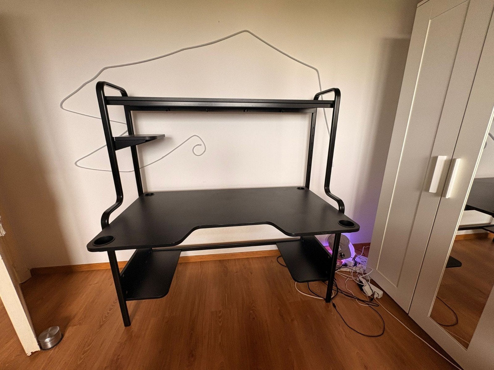 Bureau Gamer en métal et bois., Maison & Meubles, IKEA, Noir, Bois