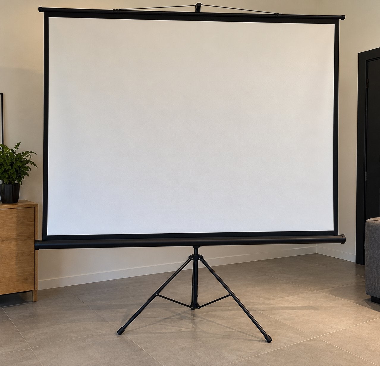 NIEUW: Beamer scherm met statief – 203  203 cm – 113 inch, Ophalen, Nieuw
