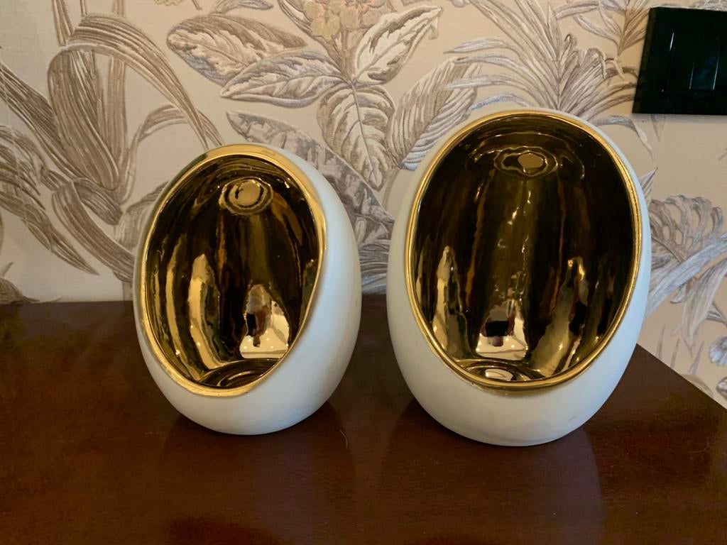 Decoratieve set voor theelichtjes, Ophalen, Zo goed als nieuw, Ovaal, Steen of Aardewerk
