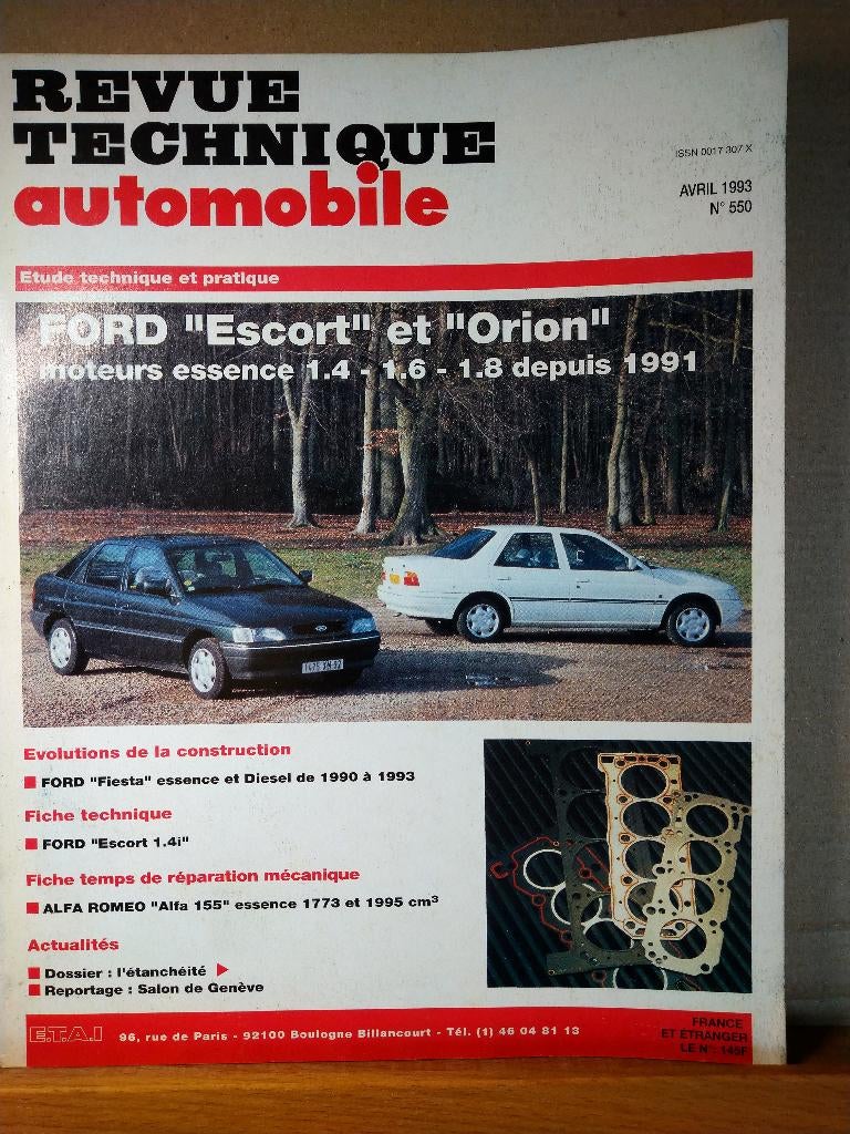 RTA 550 - Ford Escort et Orion - avril 1993, Enlèvement ou Envoi