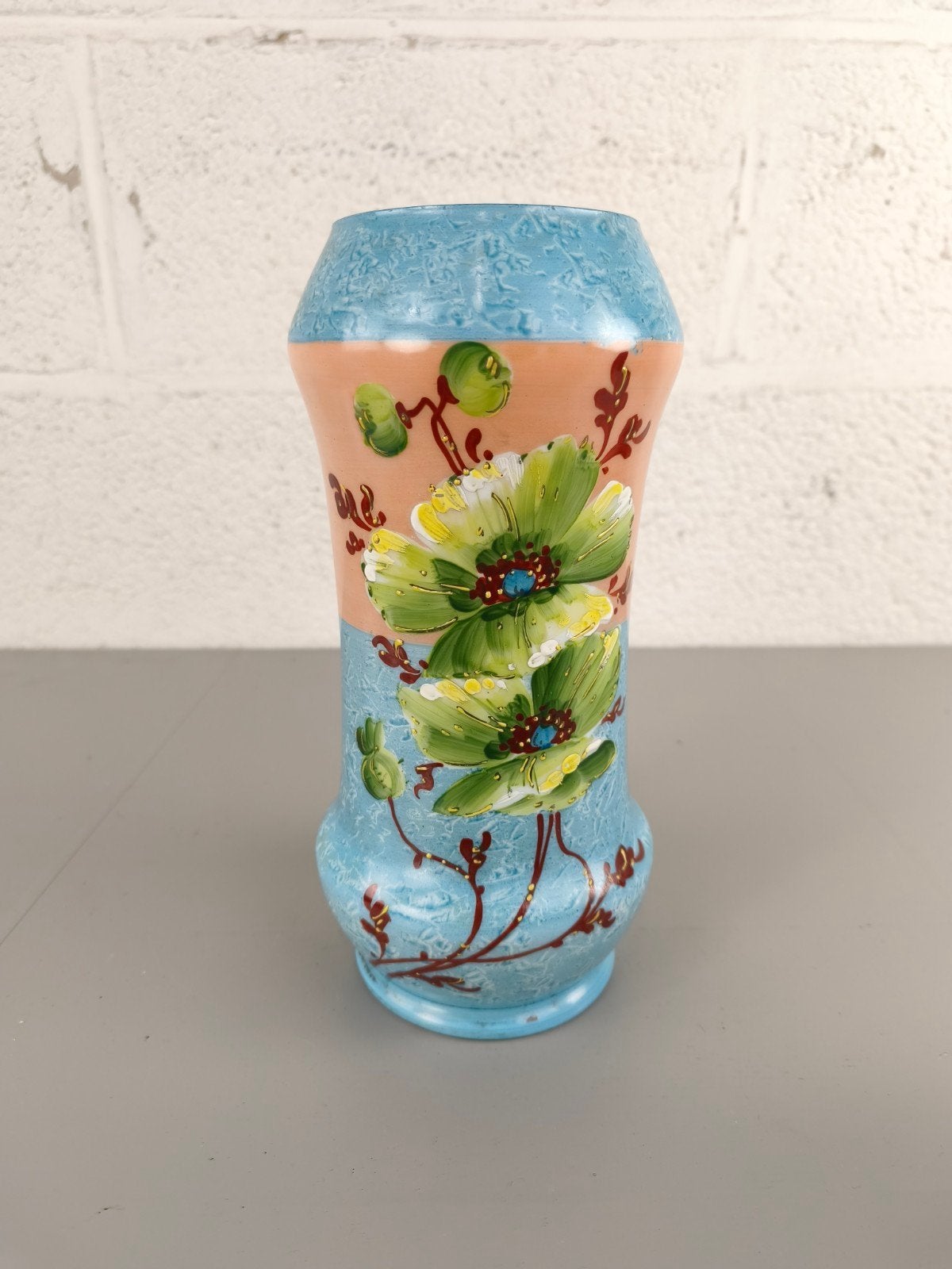 Handbeschilderde opaline vaas, Ophalen of Verzenden