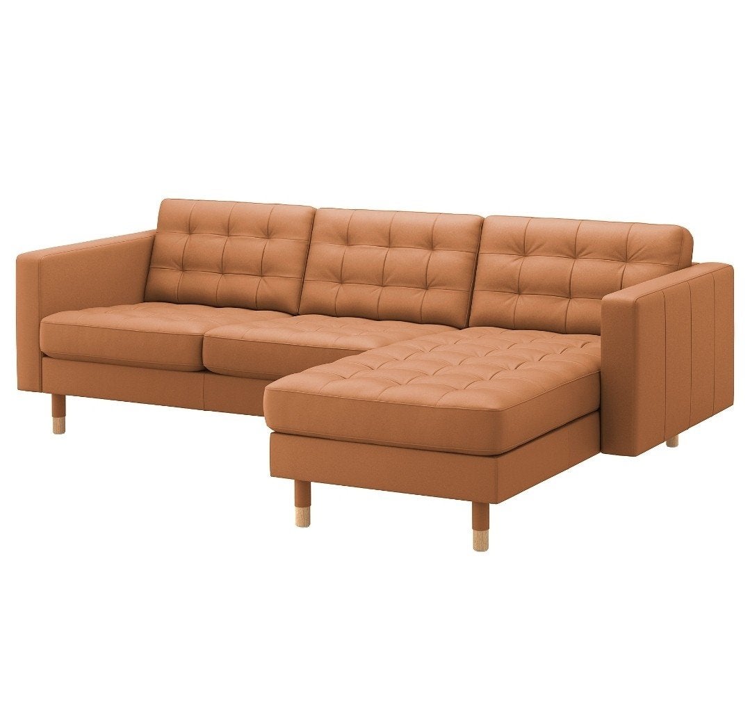 zitbank met longchaise landskrone ikea grijsgroen, Maison & Meubles, Enlèvement, Cuir