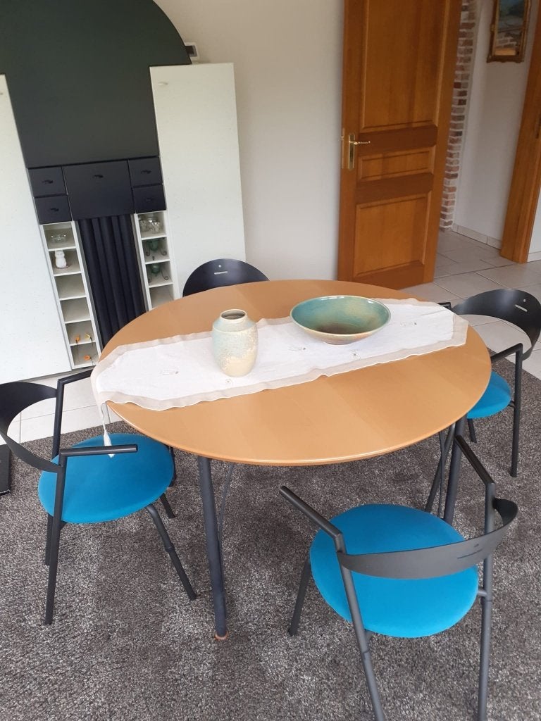 Salle à manger, Maison & Meubles, Tables | Tables à manger, Comme neuf, 100 à 150 cm, 150 à 200 cm, Quatre personnes, Rond, Autres essences de bois