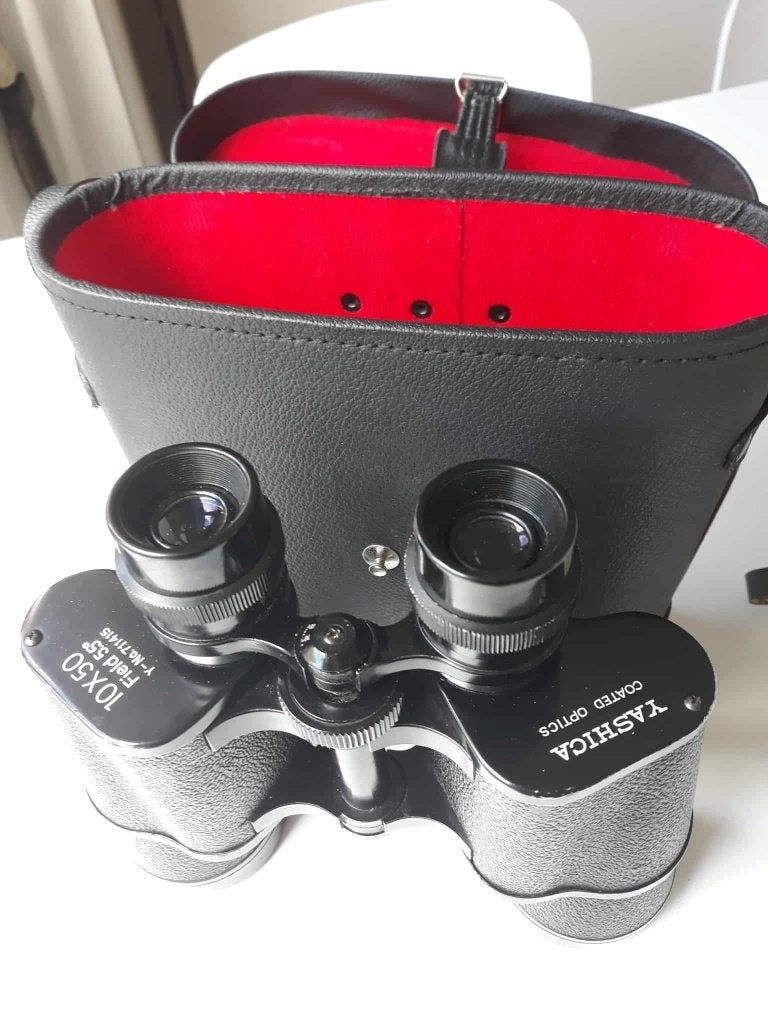 Yashica 10X50 verrekijker, Audio, Tv en Foto, Ophalen, Porro (met knik), Zo goed als nieuw, 8 tot 12x