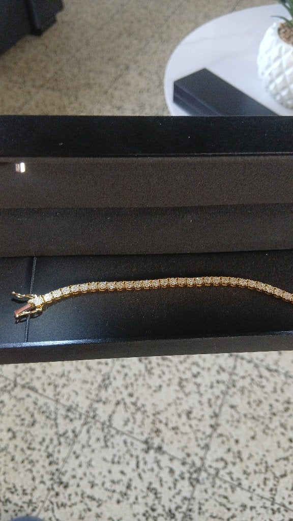 Bracelet 18k avec diamants, Handtassen en Accessoires, Armbanden, Geel, Nieuw, Ophalen of Verzenden, Met edelsteen