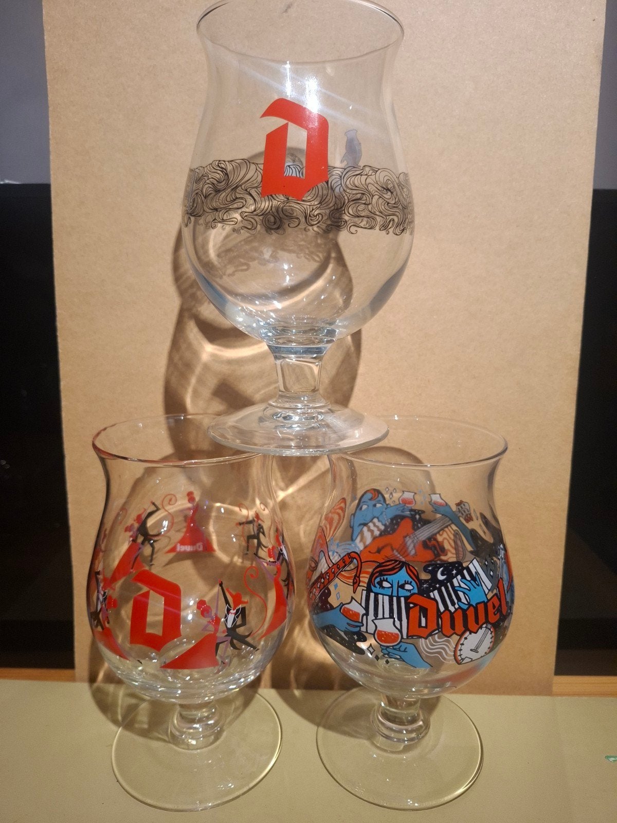 3 duvel glazen winking lizard, Verzamelen, Ophalen of Verzenden, Duvel