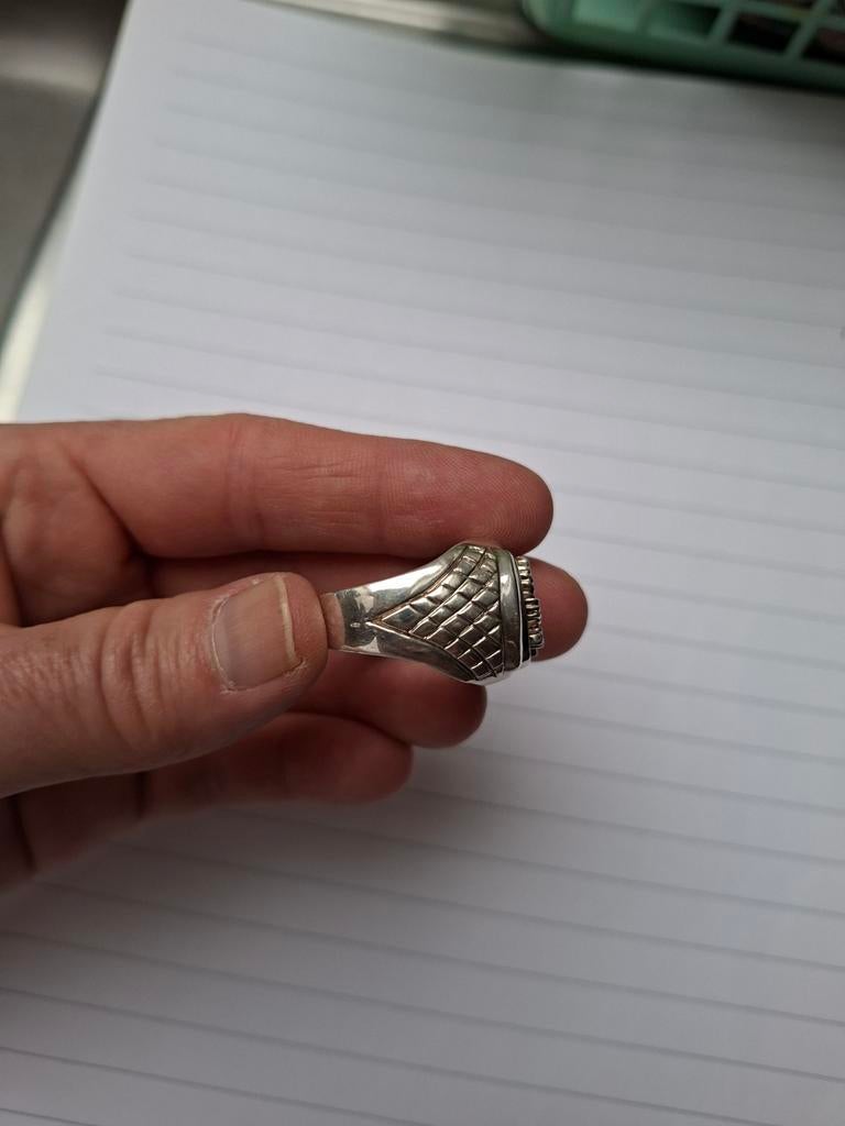 Een malig zilver 925 met zirkonia stenen, Handtassen en Accessoires, Ringen, Ophalen of Verzenden, Zilver, Zilver