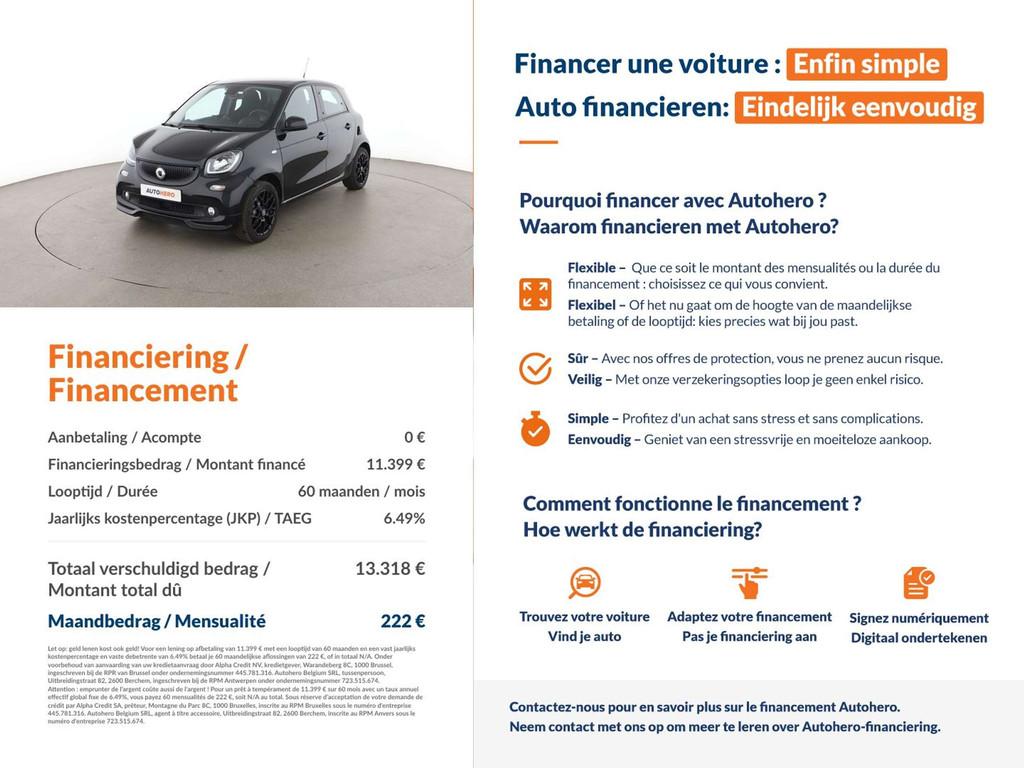 Smart Forfour 1.0 Basis passion (automatique), Autos, Smart, 1005 kg, Achat, Noir, 5 portes