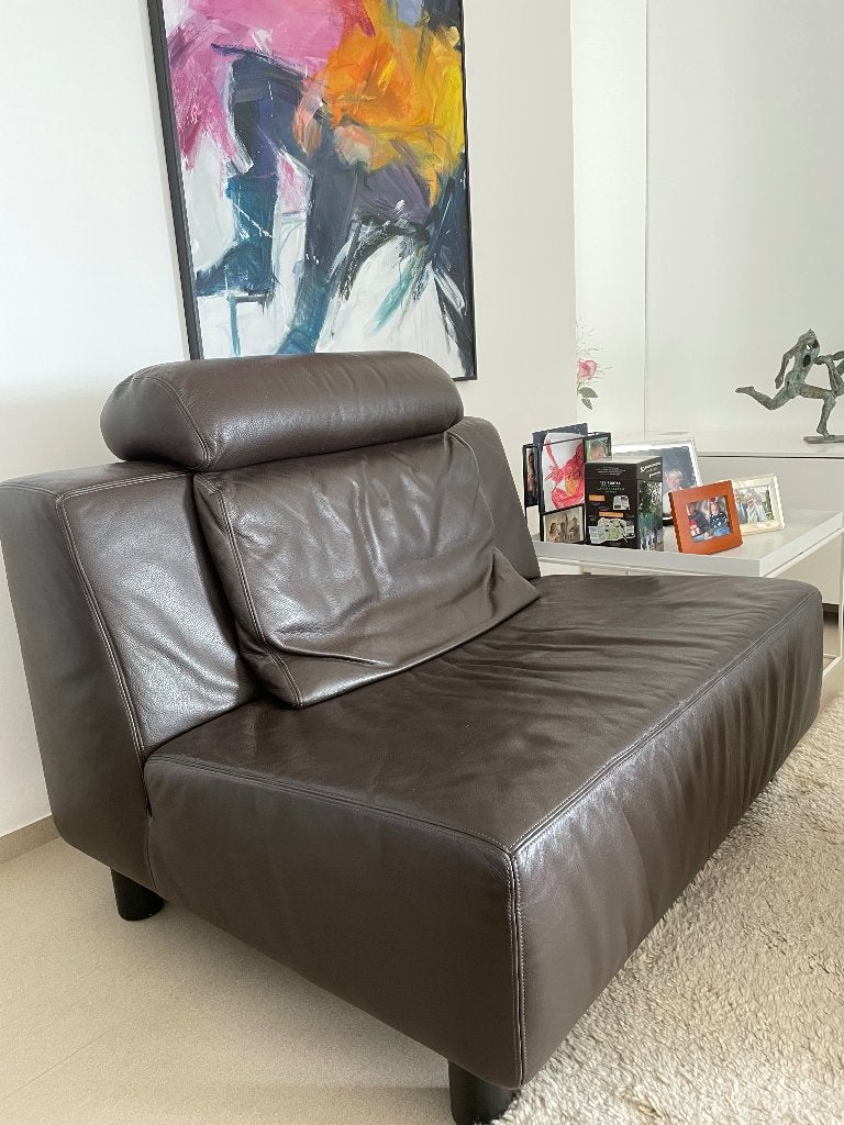 Chaise en cuir Durlet à l'état neuf., 75 à 100 cm, Moins de 150 cm, Banc droit, Enlèvement