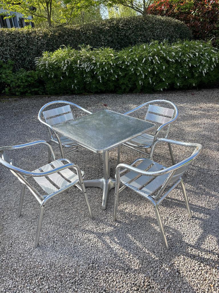 Chaises et tables en aluminium, Enlèvement, Utilisé, Aluminium, Empilable