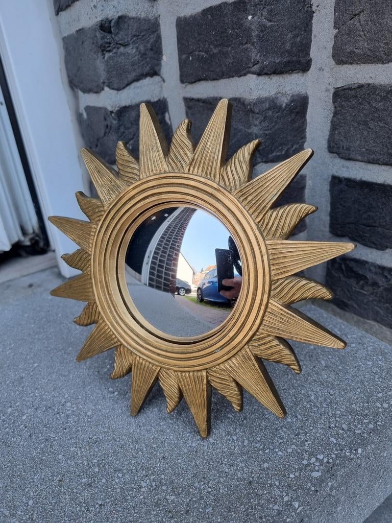 Mini zonnespiegel 19 cm , met haakje en statief., Minder dan 50 cm, Gebruikt, Rond, Ophalen of Verzenden