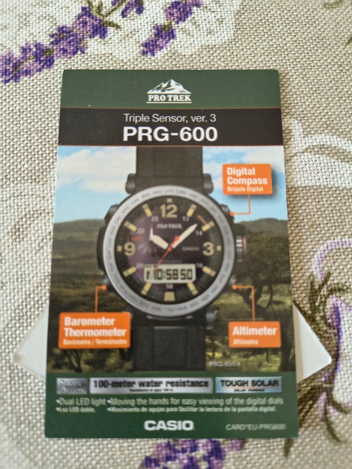 Casio Protrek PRG-600Y-1ER in het originele doosje, Casio, Étanche, Gris, Comme neuf