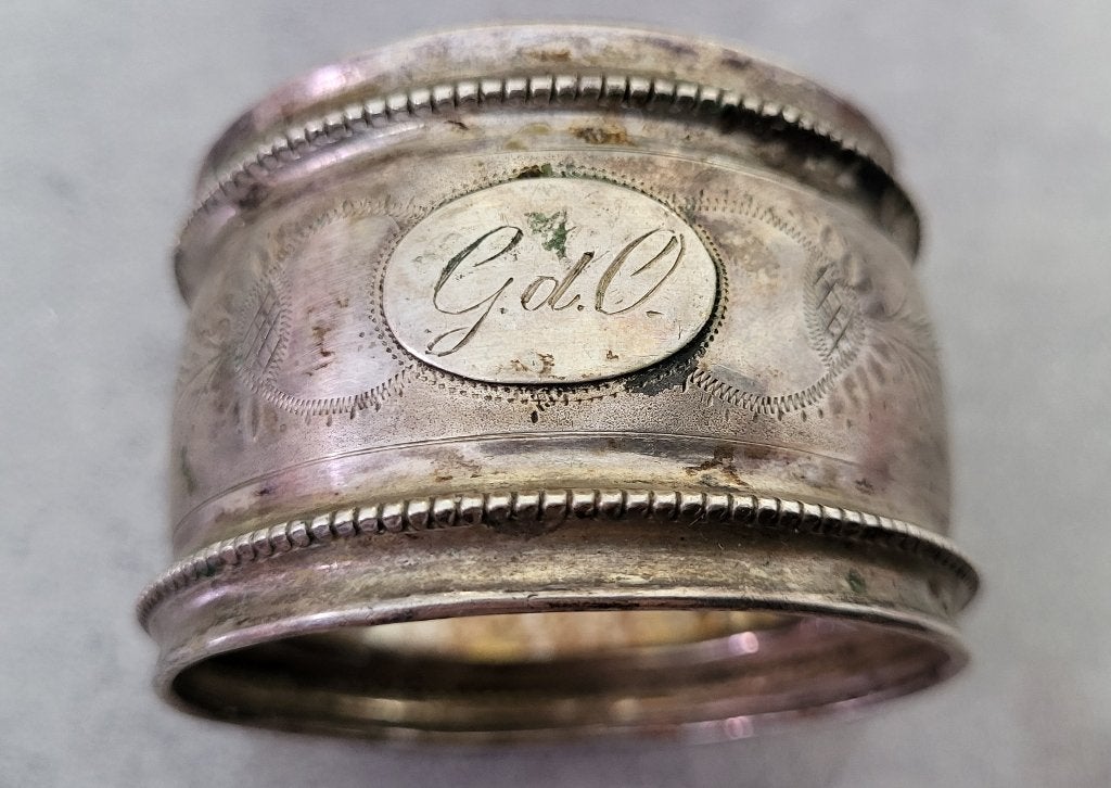 Antieke zilveren servetringetje, Antiek en Kunst, Ophalen, Zilver
