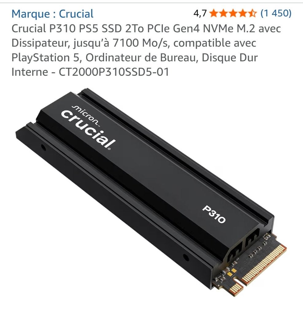 Disque dur nvme 2to avec dissipateur, SSD, Interne, Comme neuf, Enlèvement