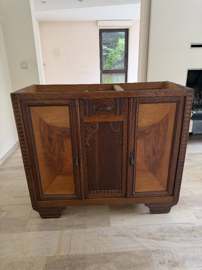 Buffet / meuble Art Déco en chêne massif à restaurer, Maison & Meubles, /, Avec porte(s), 100 à 150 cm, Enlèvement