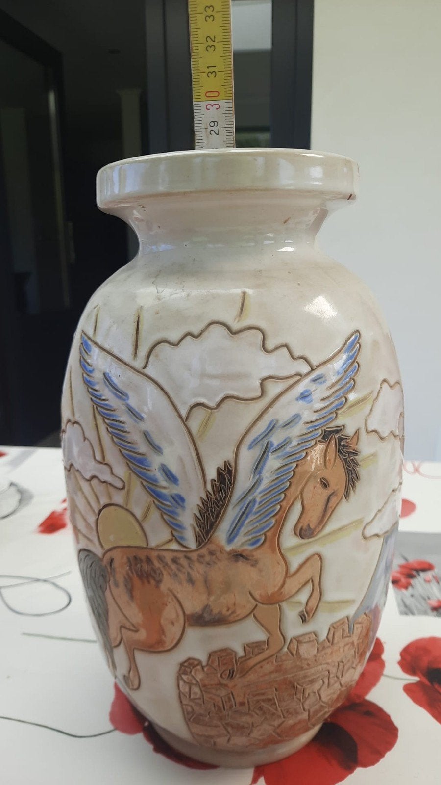 Vase en gré Lardinois Pégase h.28cm et d.13cm très bon état., Antiquités & Art, Enlèvement