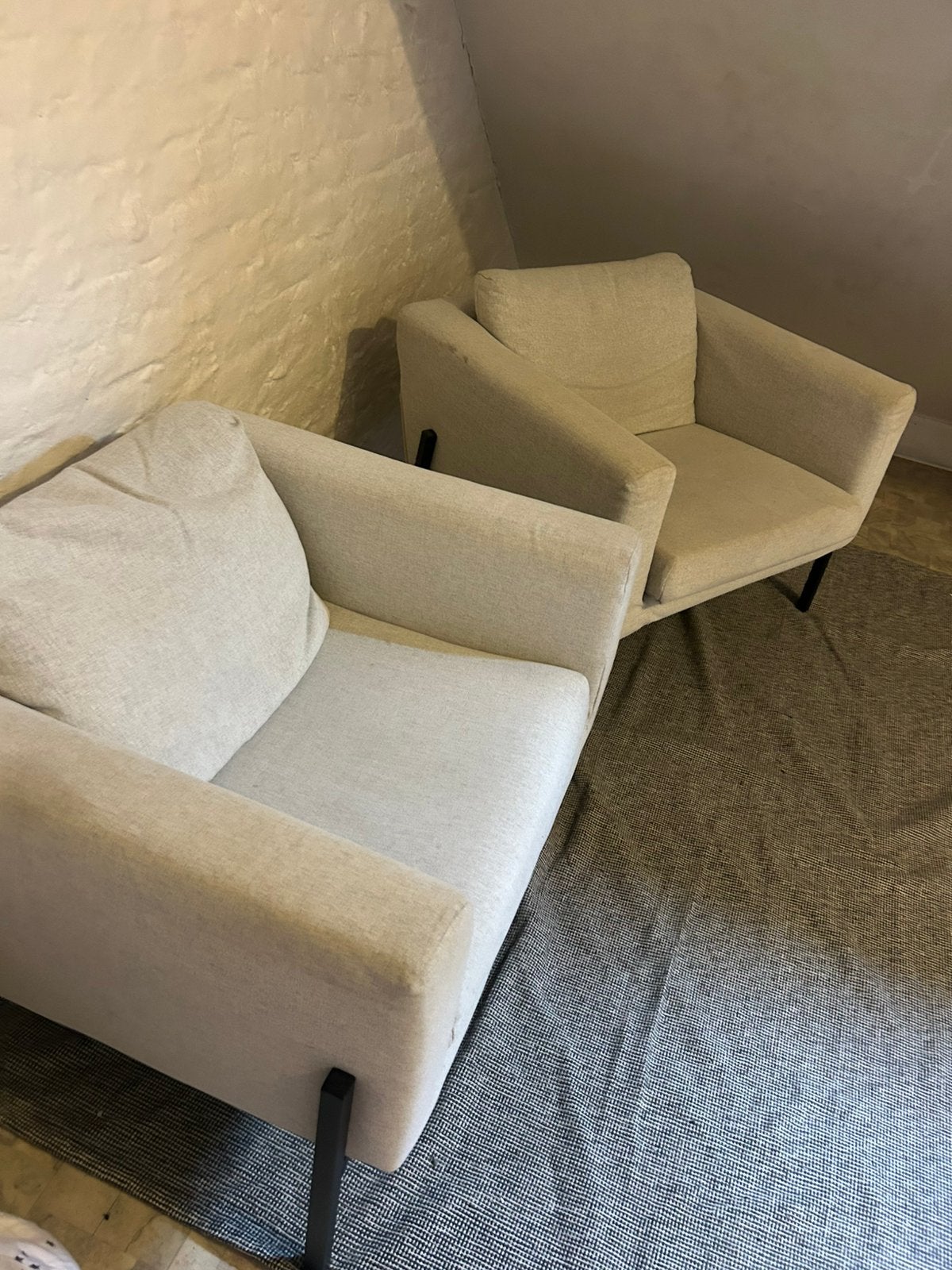 Twee Lichtgrijze Eenpersoonszeteltjes Ikea, Maison & Meubles, Canapés | Sofas & Chaises Longues, 100 à 125 cm, Moins de 150 cm
