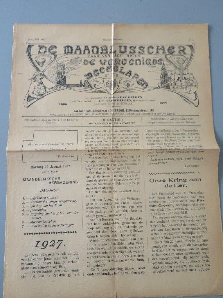 1927 magazine de Maanblusscher Mechelen, Boeken, Verzenden, Zo goed als nieuw, Overige typen