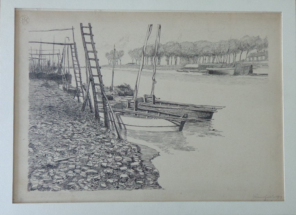 MAURICE SEGHERS / NIEUWPOORT / ORIGINEEL WERK / 40x55cm SIG, Antiek en Kunst, Kunst | Schilderijen | Klassiek, Ophalen of Verzenden