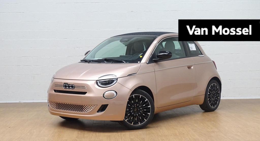 Fiat 500C 1.0 Hybrid LA PRIMA cabrio, Voorwielaandrijving, Stof, Gebruikt, Zwart