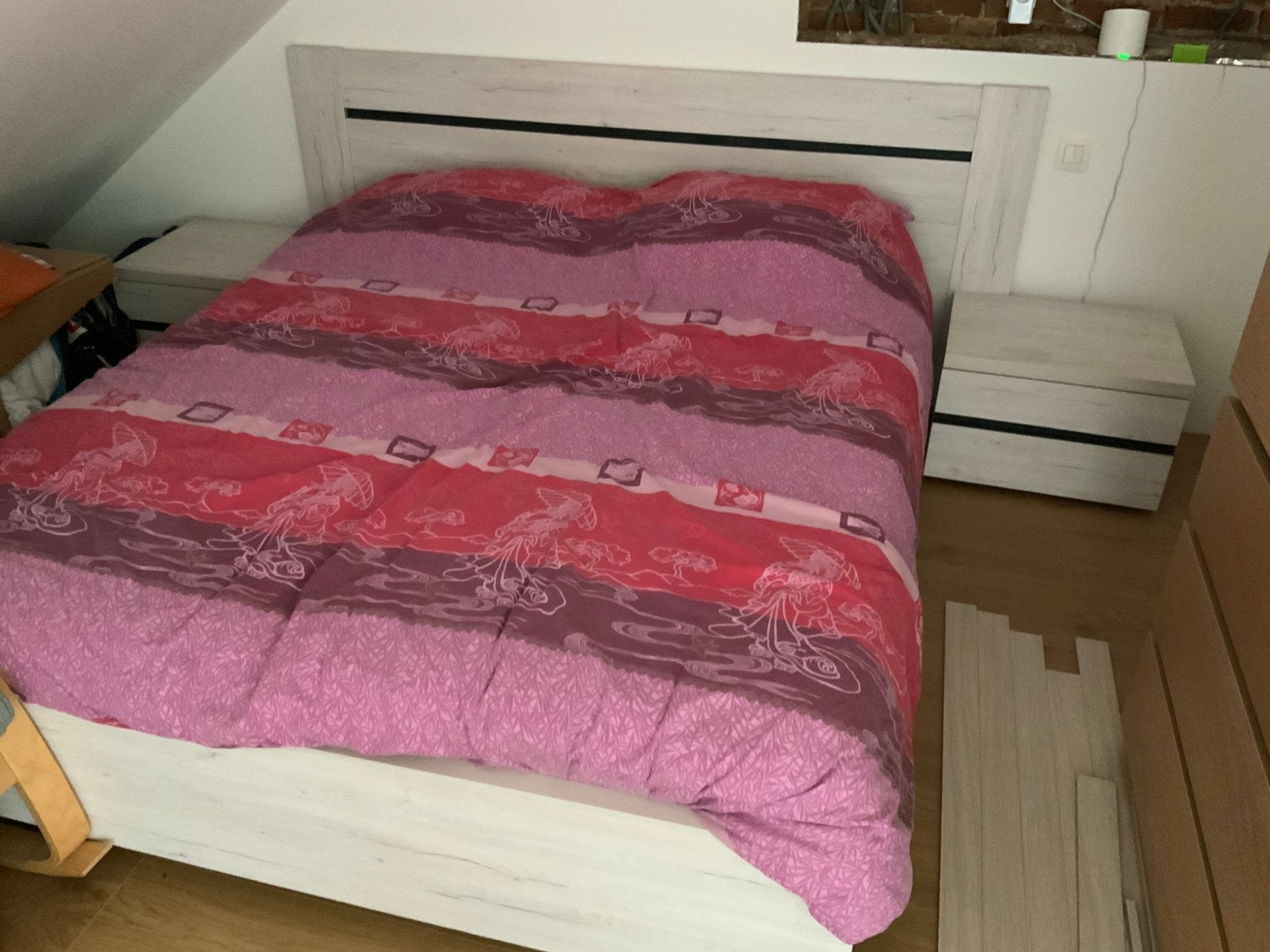Lit 2 personnes complet – 100 €, Maison & Meubles, Enlèvement, Comme neuf, Deux personnes