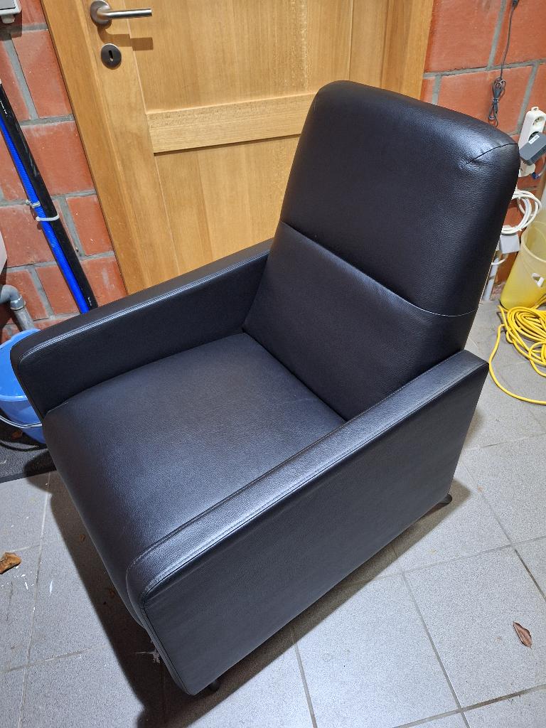Lederen relax fauteuil te koop, Ophalen, Zo goed als nieuw, Modern, 50 tot 75 cm