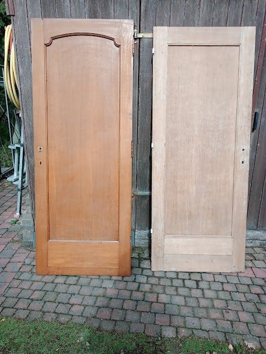 7 eiken binnendeuren 100€., Doe-het-zelf en Bouw, Ophalen, Gebruikt, Minder dan 80 cm, Binnendeur