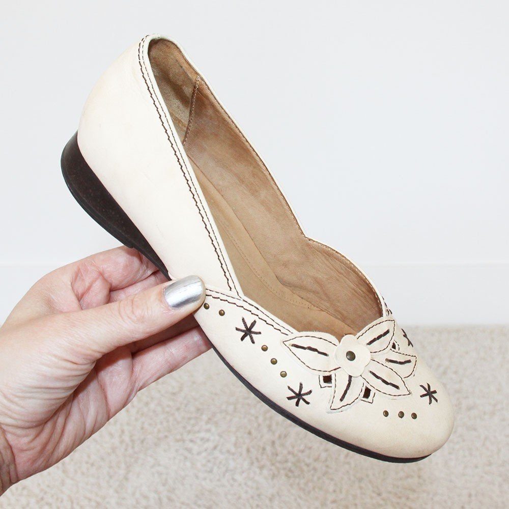 Chaussures en cuir Gabor vintage s2 (taille 4½/37½) €35, -, Enlèvement ou Envoi, Beige, Gabor, Comme neuf