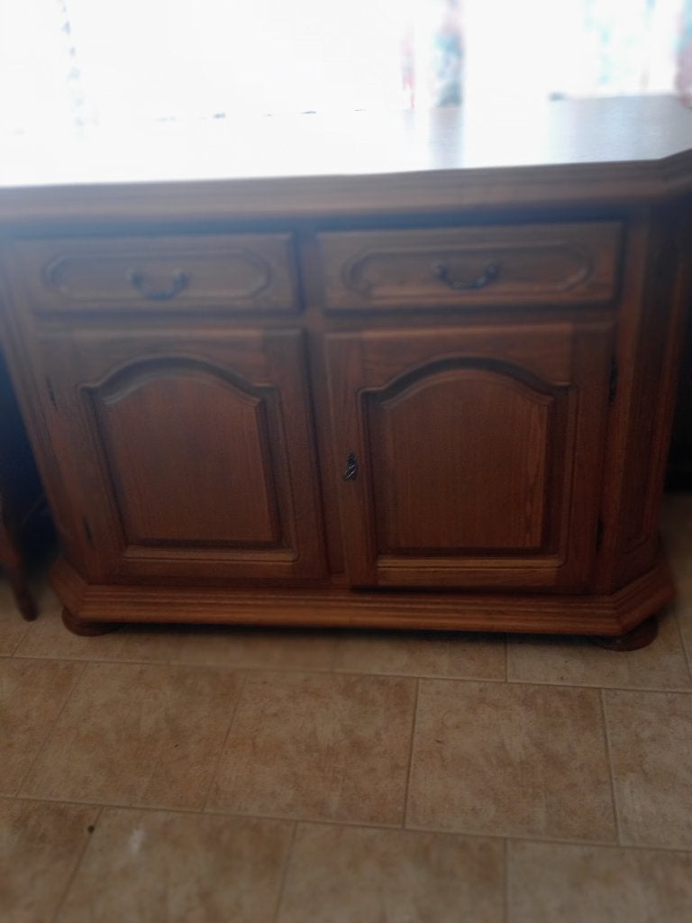 Vintage rustiek dressoir eikenhout, Ophalen, Eikenhout, Met lade(s), 50 tot 100 cm