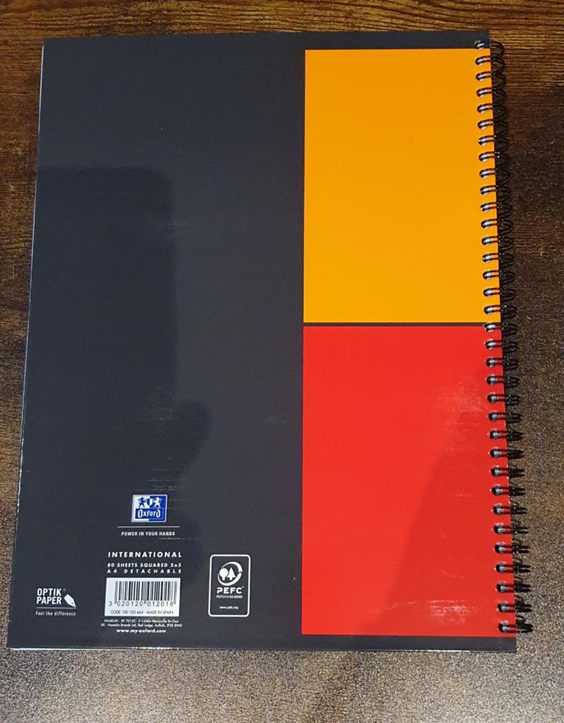 Oxford notebook, Fuducial notebook + 5 fluo stiften, Ophalen of Verzenden
