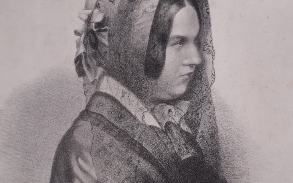 Litho portret Maria Manning naar daguerreotypie, 1849, Antiquités & Art, Original, Enlèvement, Portraits et figures, Lithographie