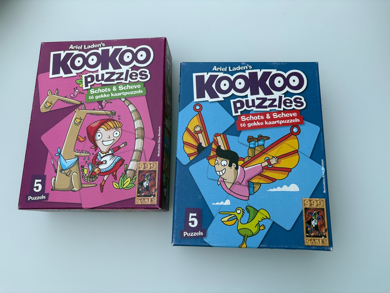 2 Leuke, gekke puzzels/spellen 999games Kookoo, Hobby en Vrije tijd, Ophalen of Verzenden, Zo goed als nieuw