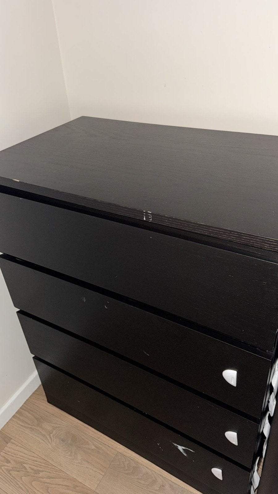 COMMODE IKEA NOIRE À 4 GRANDS TIROIRS, 3 ou 4 tiroirs, Noire, Enlèvement, Utilisé