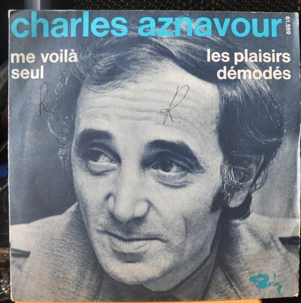 vinyl 45 tours charles aznavour (x 20384), Enlèvement ou Envoi, Utilisé