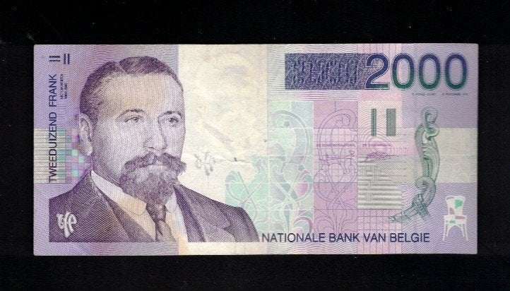 Billet belge 2000 Frank - Victor Horta - 4, Timbres & Monnaies, Billets de banque | Europe | Billets non-euro, Enlèvement ou Envoi
