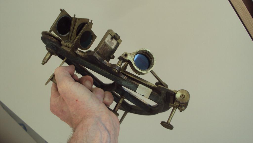 lot oude sextant en affiche scheepsantiek, Verzamelen, Ophalen of Verzenden