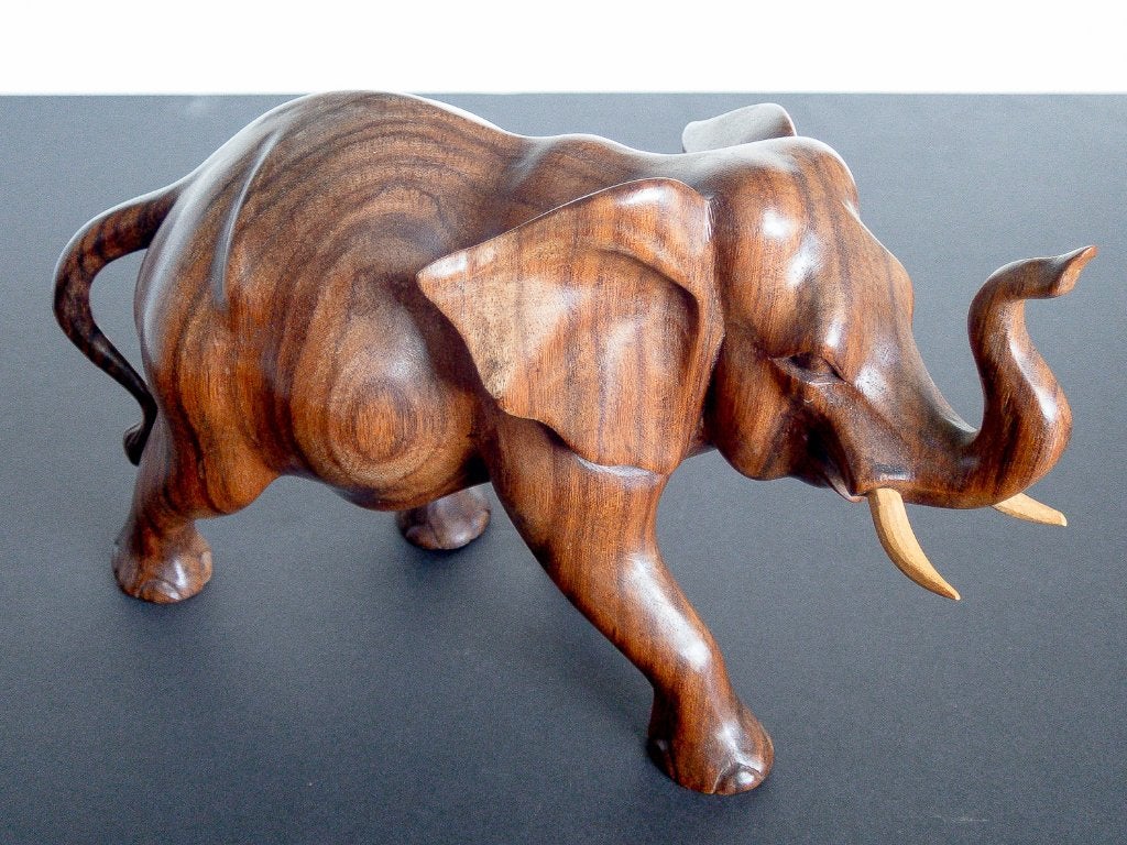 Olifanten, balinees houtsnijwerk, Antiek en Kunst, Ophalen, Houtsnijwerk, 20 - 50 cm, Hout