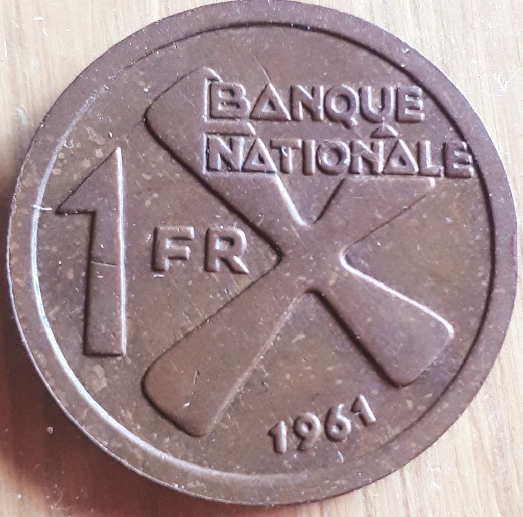 KATANGA : 1 FRANK 1961 KM 1 XF, Postzegels en Munten, Ophalen of Verzenden, Overige landen, Losse munt